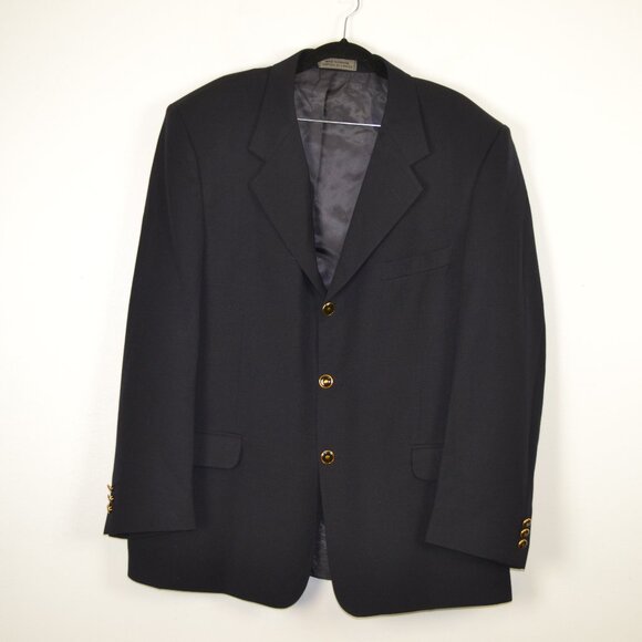 Surreys Florida Mens 44S Wool Mark Black 3 Pocket Business Sport Blazer Jacket - Picture 1 of 9